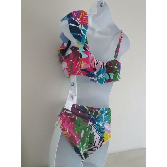 Bleu Rod Beattie Women's Sz 10 Multicolor Floral 2-Pc Swim Suit $130+ - Picture 5 of 10